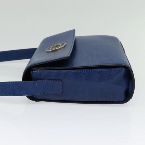 CELINE Shoulder Bag Leather Blue Gold - Picture 4 of 12